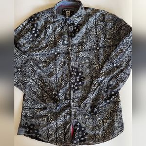Tranquility Mayhem Paisley Men's Size Medium Button Down Shirt